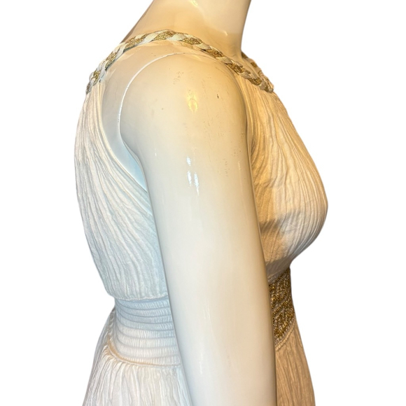 Grimani Penelope Hand Crafted Greek Dress, O/S, White Crinkle Cotton - Picture 10 of 16